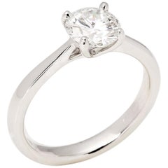 Anello in platino con diamante solitario da 1.1 carati