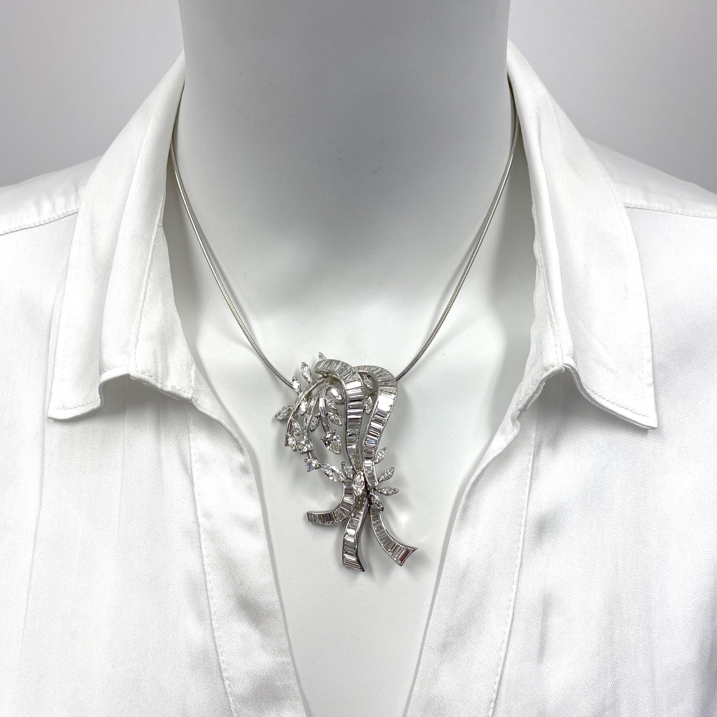 This gorgeous, unapologetically large pendant was originally a gorgeous, unapologetically large brooch, custom-made by a New York jeweler in the mid-1980s.  

Eytan Brandes converted the brooch to a showstopping pendant -- a much sexier and more