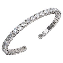 Bracelet tennis flexible en or 18 carats ou platine avec diamants de 11 carats