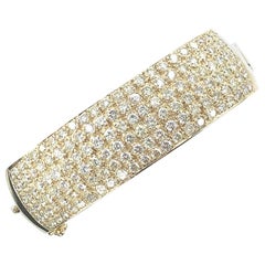 11 Carat Diamond Wide Yellow Gold Bangle Bracelet 11 Carat Diamond Wide Yellow Gold Bangle Bracelet