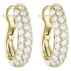 1.1 Carat Diamonds in 14K Yellow Gold Hoops and Huggies Earrings