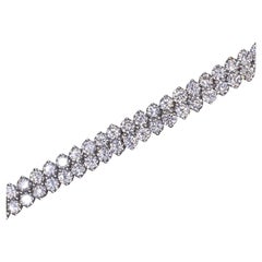 11 Carat Double Round Diamond Tennis Bracelet 18k Gold