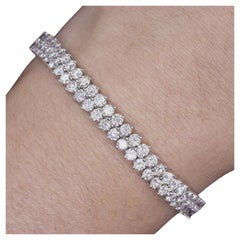 11 Carat Double Round Diamond Tennis Bracelet 18k Gold