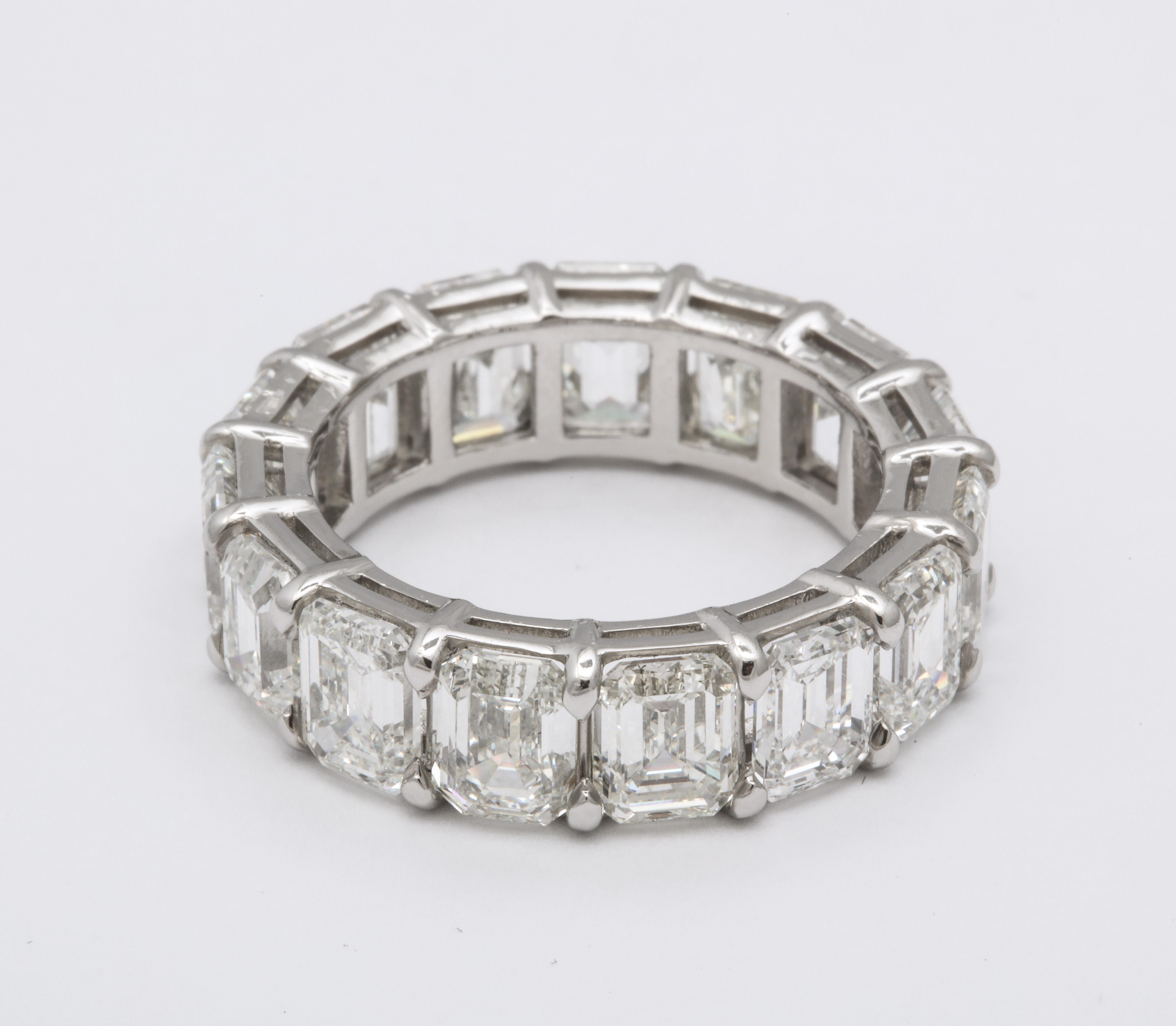 11 Carat Emerald Cut Eternity Band In New Condition In New York, NY