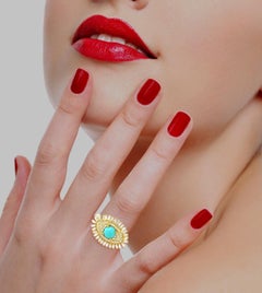 1.1 Carat Evil Eye Baguette Diamond 18 Karat Cocktail Ring