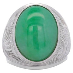 11 Carati Grado A Giada giada Cui Fei Anello solitario unisex con castone