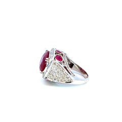 11 Carat Natural Ruby Ring and 2.3 carat Diamond Cocktail Ring
