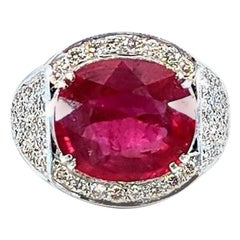 11 Carat Natural Ruby Ring and 2.3 carat Diamond Cocktail Ring