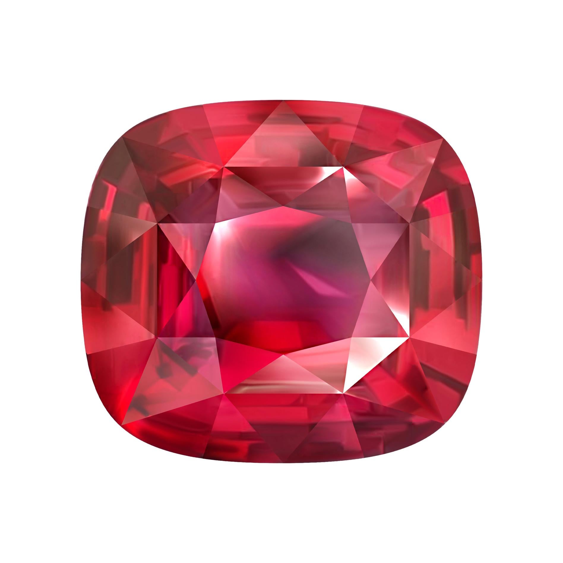 27 Carat Natural Vibrant Red Pink Spinel Mahenge Cushion GRS Certificate