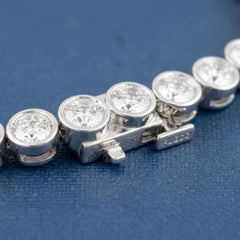 11 Carat Old European Cut Diamond Bezel Set Platinum Tennis Bracelet