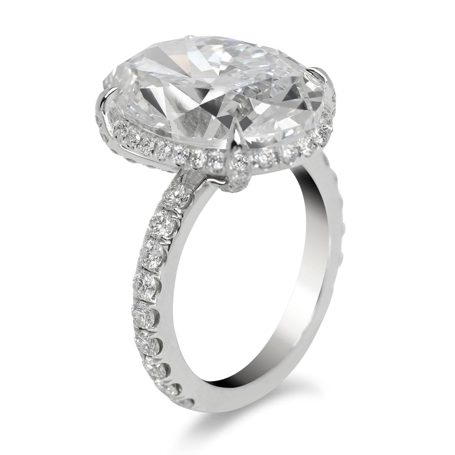 For Sale:  11 Carat Oval Cut Diamond Engagement Ring Platinum GIA Certified D VVS2  3