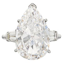 11 Carat Pear Statement Brilliant White / G color VS 14K White Gold