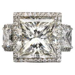11 Carat Princess Cut Diamond Engagement Ring Platinum Certified G VS1