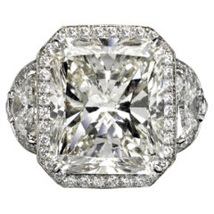 11 Carat Radiant Cut Diamond Engagement Ring Certified H VS1