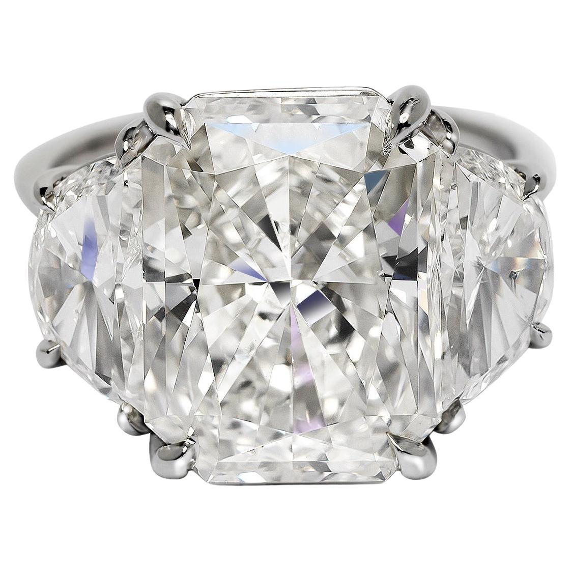 11 Carat Radiant Cut Diamond Engagement Ring GIA Certified K SI1