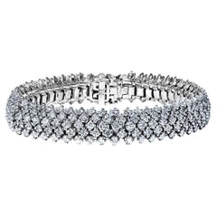 Bracelet à 3 rangées de diamants ronds et brillants de 11 carats certifiés