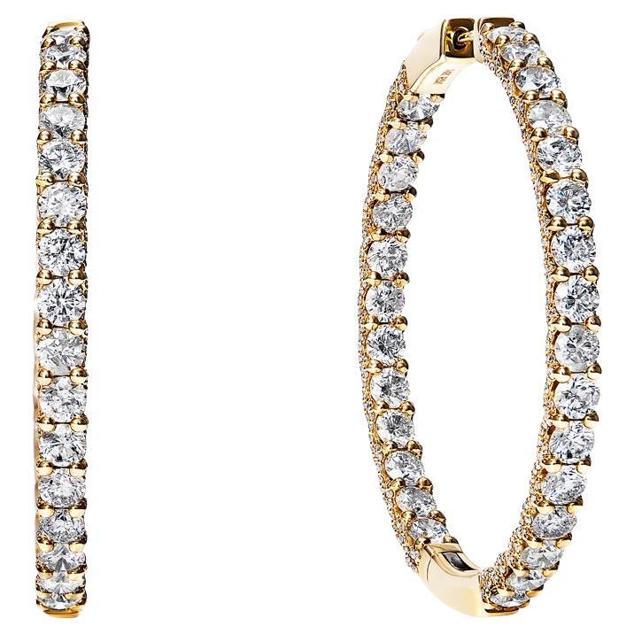 11 Carat Round Brilliant Diamond Hoop Earrings Certified