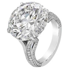 11 Carat Round Brilliant Diamond Ring Brilliant White 18K Gold