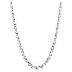 11 Carat Round Brilliant Diamond Riviera Necklace Certified