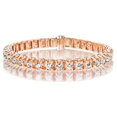 11 Carat Round Brilliant Single Row Diamond Tennis Bracelet