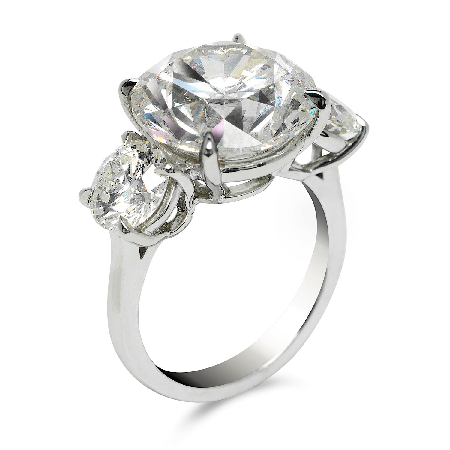 Taille ronde Bague de fiançailles avec diamant taille ronde de 11 carats certifié G VS2 en vente