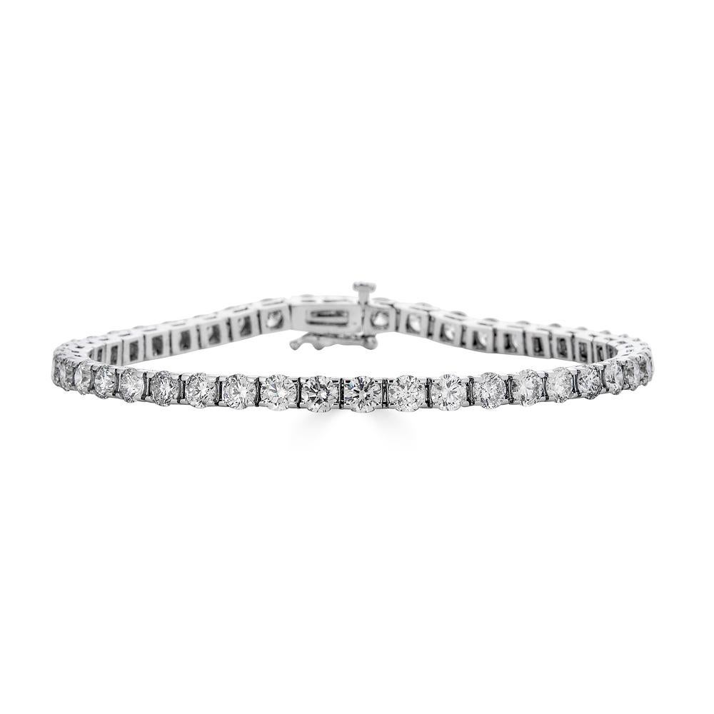 Contemporain Superbe et luxueux bracelet en or blanc 14 carats avec diamants ronds de 11 carats en vente