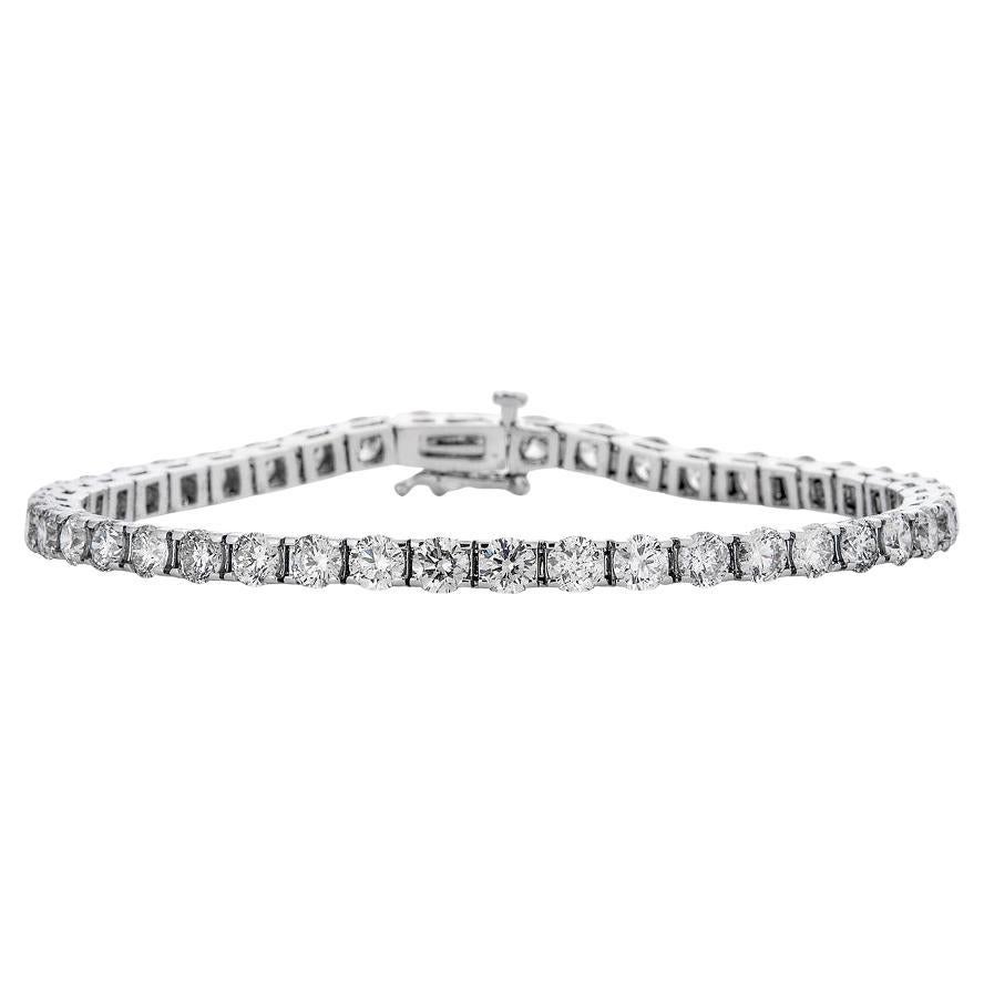 11 Carat Round Diamond Bracelet 14K White Gold Stunning & Luxurious