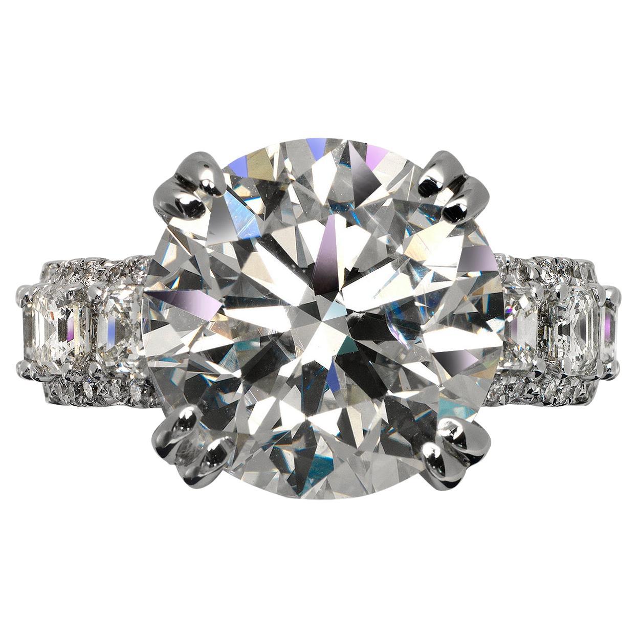 11 Carat Round Diamond Ring w Halo Radiant Cut Eternity Band GIA Certified G VS2