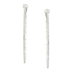 11 Carat Round Diamond White Gold Hoop Earrings