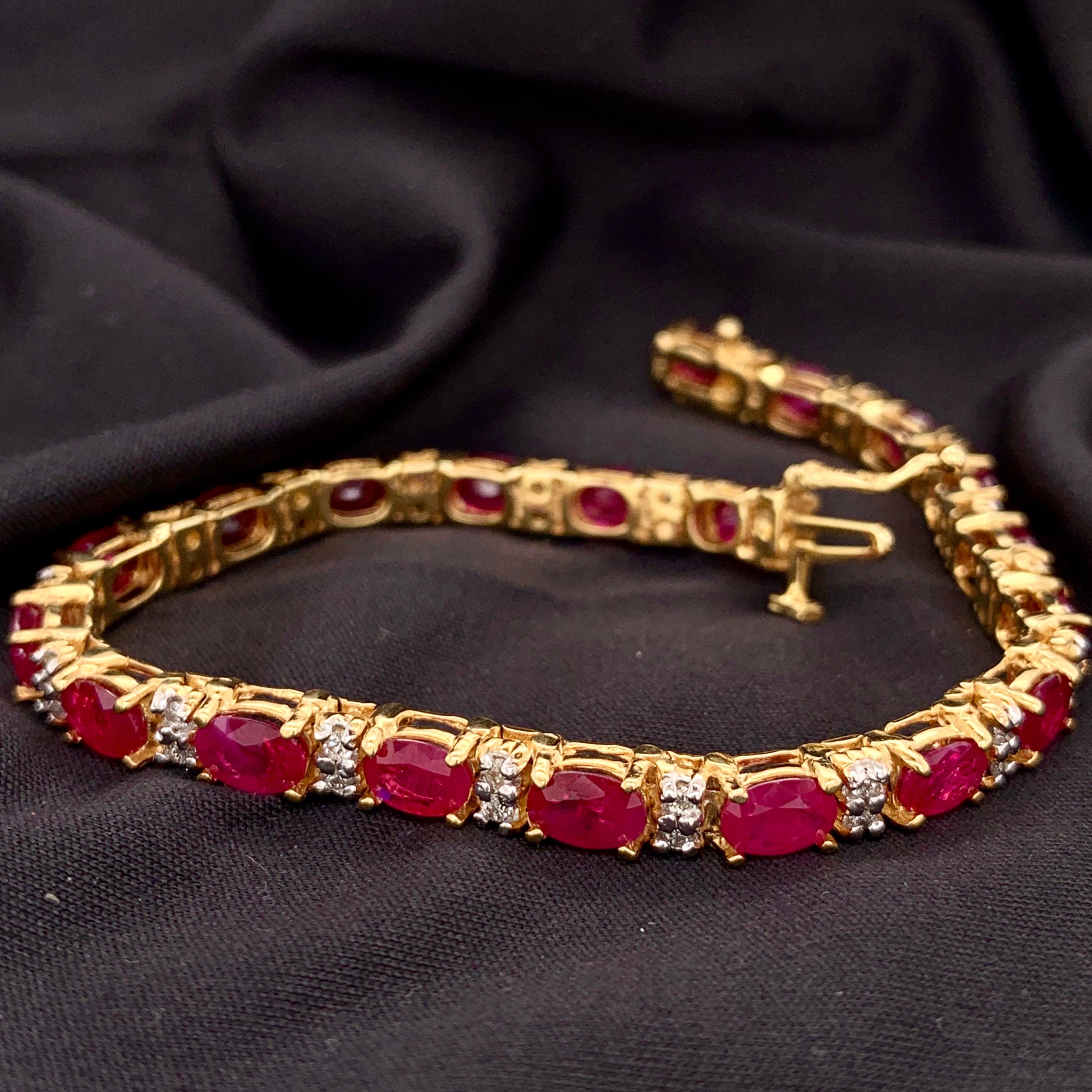 gold bracelet with ruby stone