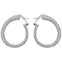 11 Carat Semi Oval Diamond Hoop Earrings