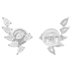 1,1 Karat SI Reinheit HI Farbe Birne Diamant Ohrstecker 18 Karat Weißgold