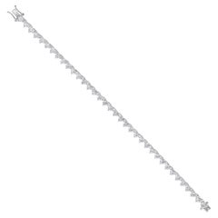 11 Carat SI/H Heart Cut Diamond Tennis Bracelet 14k White Gold 7 Inches