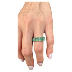 11 Carat Total Emerald Eternity Band in 18k Gold