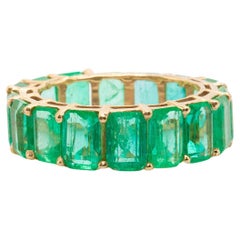 11 Carat Total Emerald Eternity Band in 18k Gold