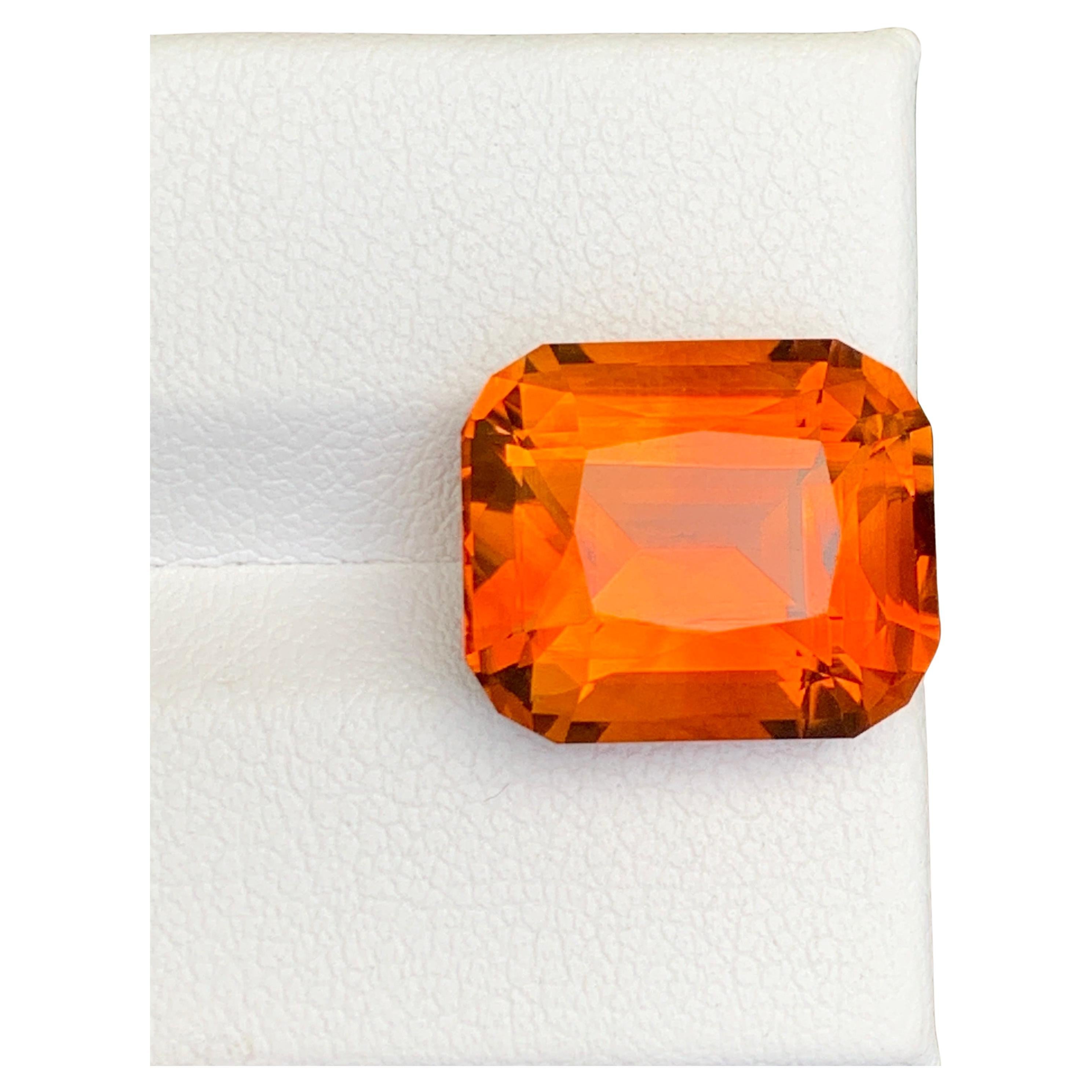 11 Carats Vivid Orange Color Mandarin Citrine Gemstone for Jewellery 14 mm