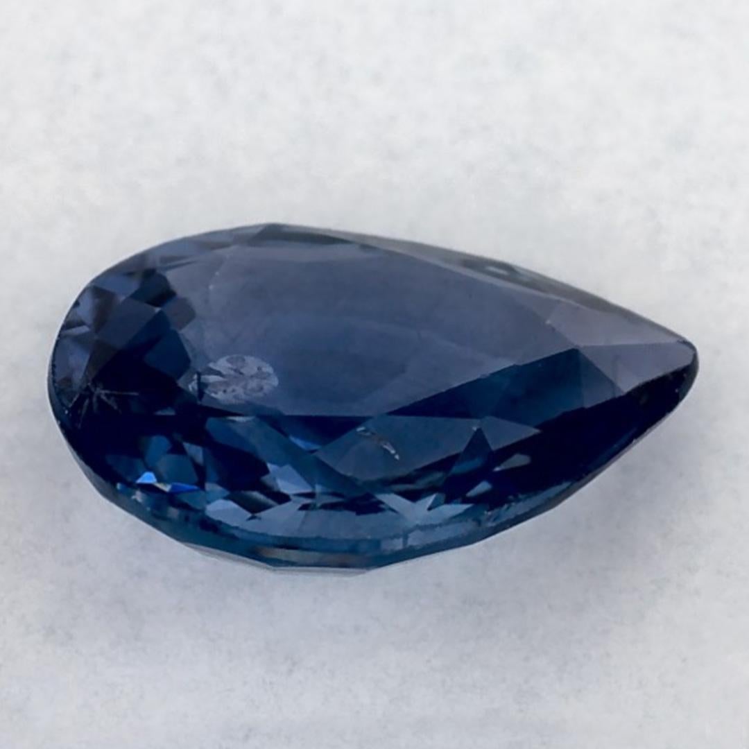 1.1 Carat Blue Sapphire Pear Loose Gemstone In New Condition In Fort Lee, NJ