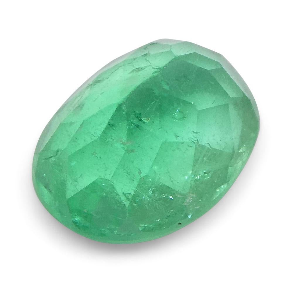 1.1 Ct Oval Emerald GIA Certified Colombian F1/Minor For Sale 4