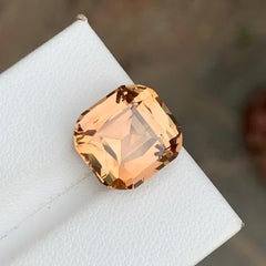 11 Cts Cushion Cut Sunset Color Topaz Gemstone for Jewellery 12 mm