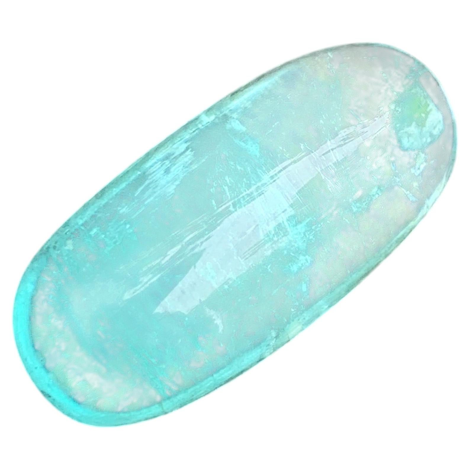 11 carati di Paraiba Colore Lungo Dimensioni Ciondolo Gemma Cabochon per Gioielli 22 mm in vendita