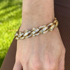 Pulsera de diamantes 11 CTW de oro amarillo de 18 quilates Charles Krypell