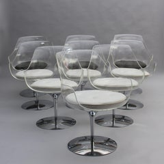 11 finas sillas "Champagne" de Lucite de los años 60, de Erwine & Estelle Laverne