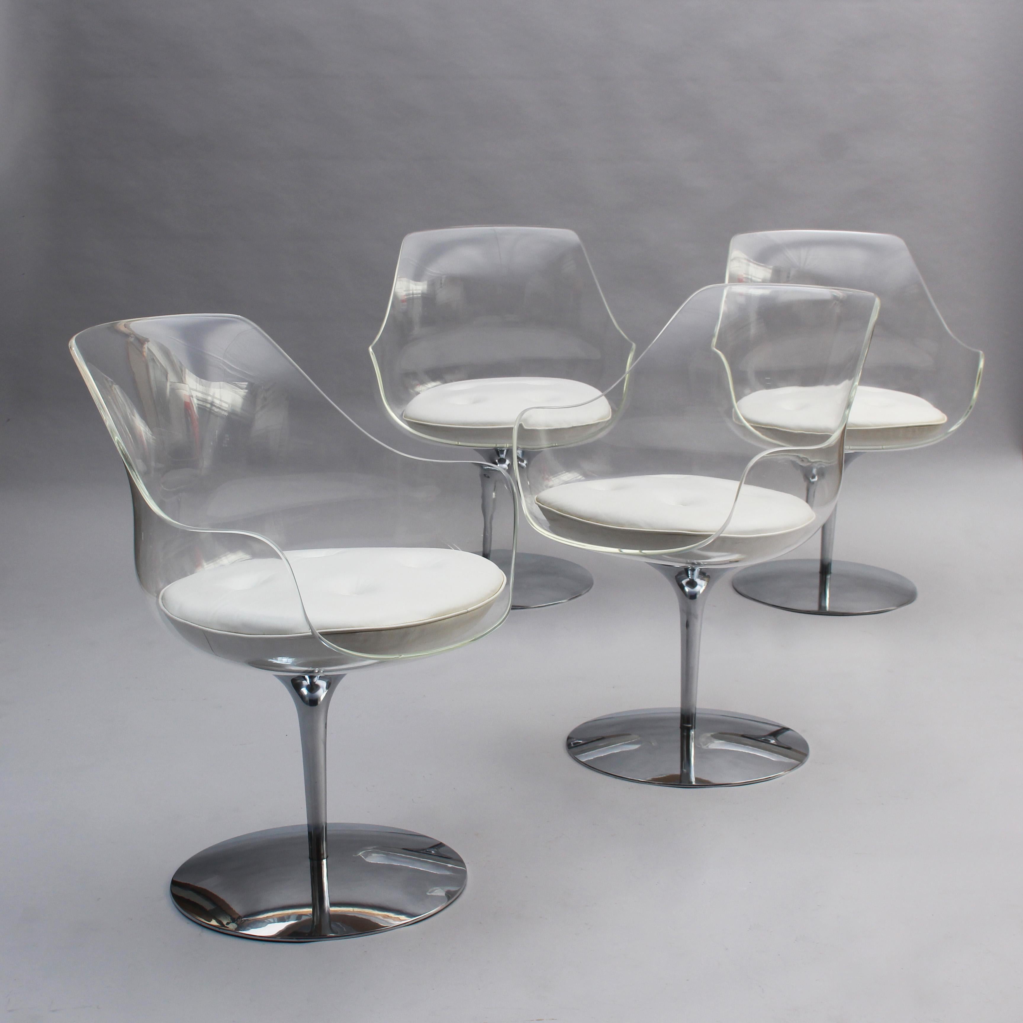Français 11 Chaises 'Champagne' en Lucite des années 1960 par Estelle & Estelle Laverne en vente