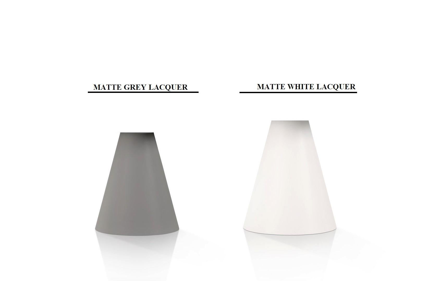 XXIe siècle et contemporain Table d'extérieur elliptique de 2,75 mètres en laque blanche/gris mate en vente
