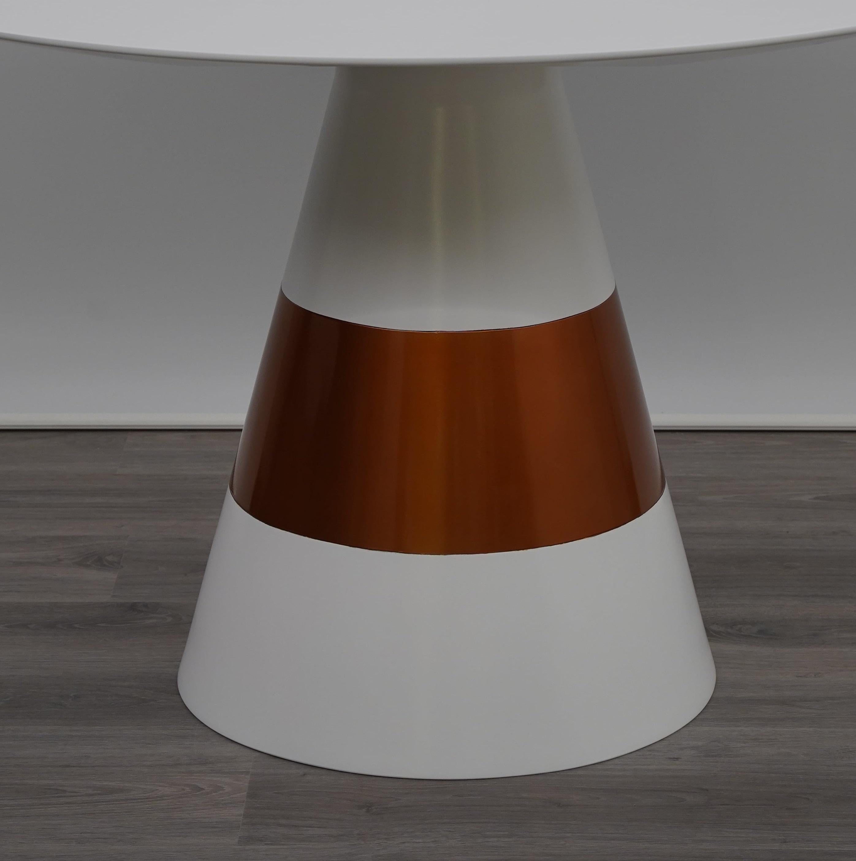 Résine Table d'extérieur elliptique de 2,75 mètres en laque blanche/gris mate en vente