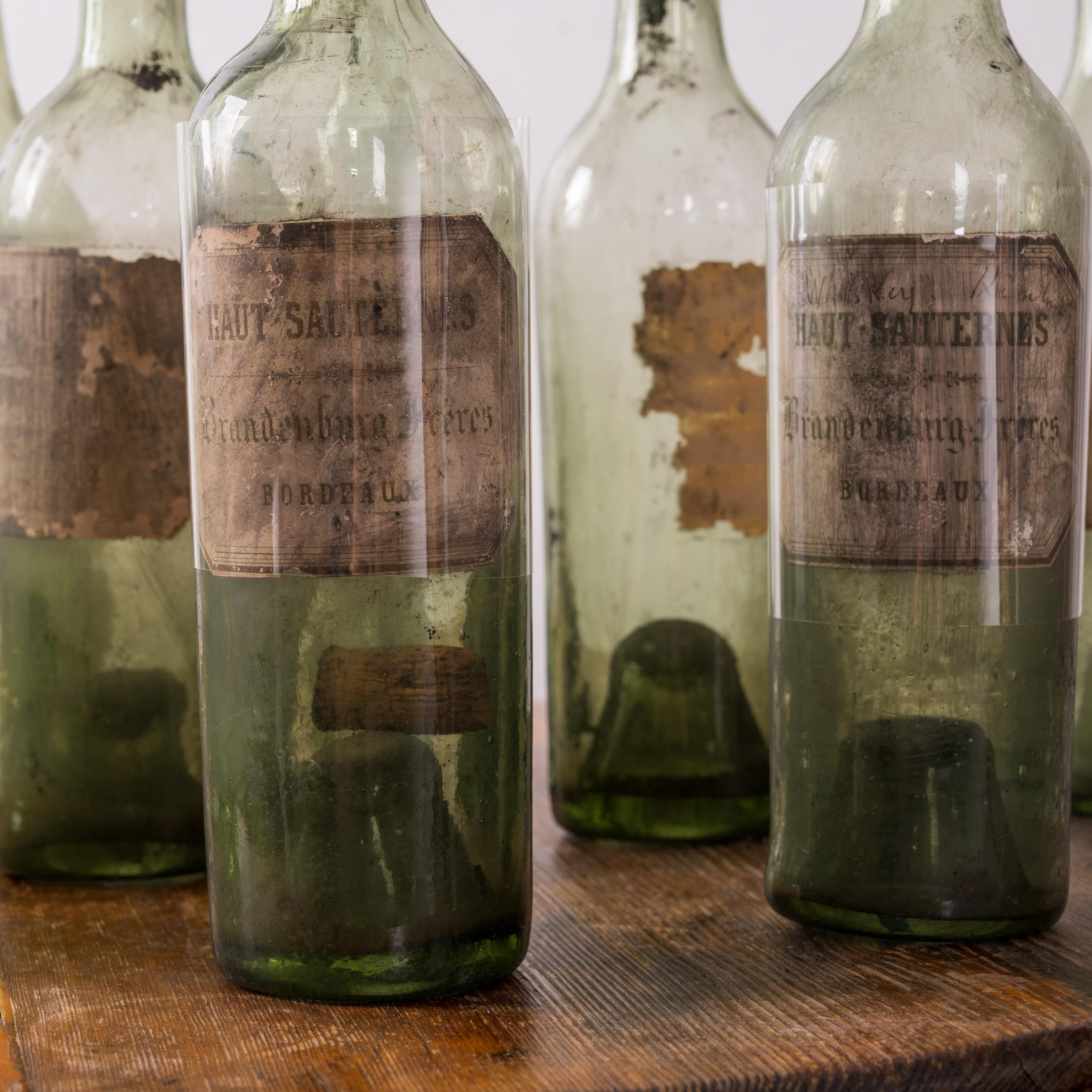 Francese 11 Bottiglie di Bordeaux Haut Sauternes Brandenburg Freres, anni 1880 in vendita