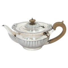 Sterling Silver Wood Vintage English Teapot