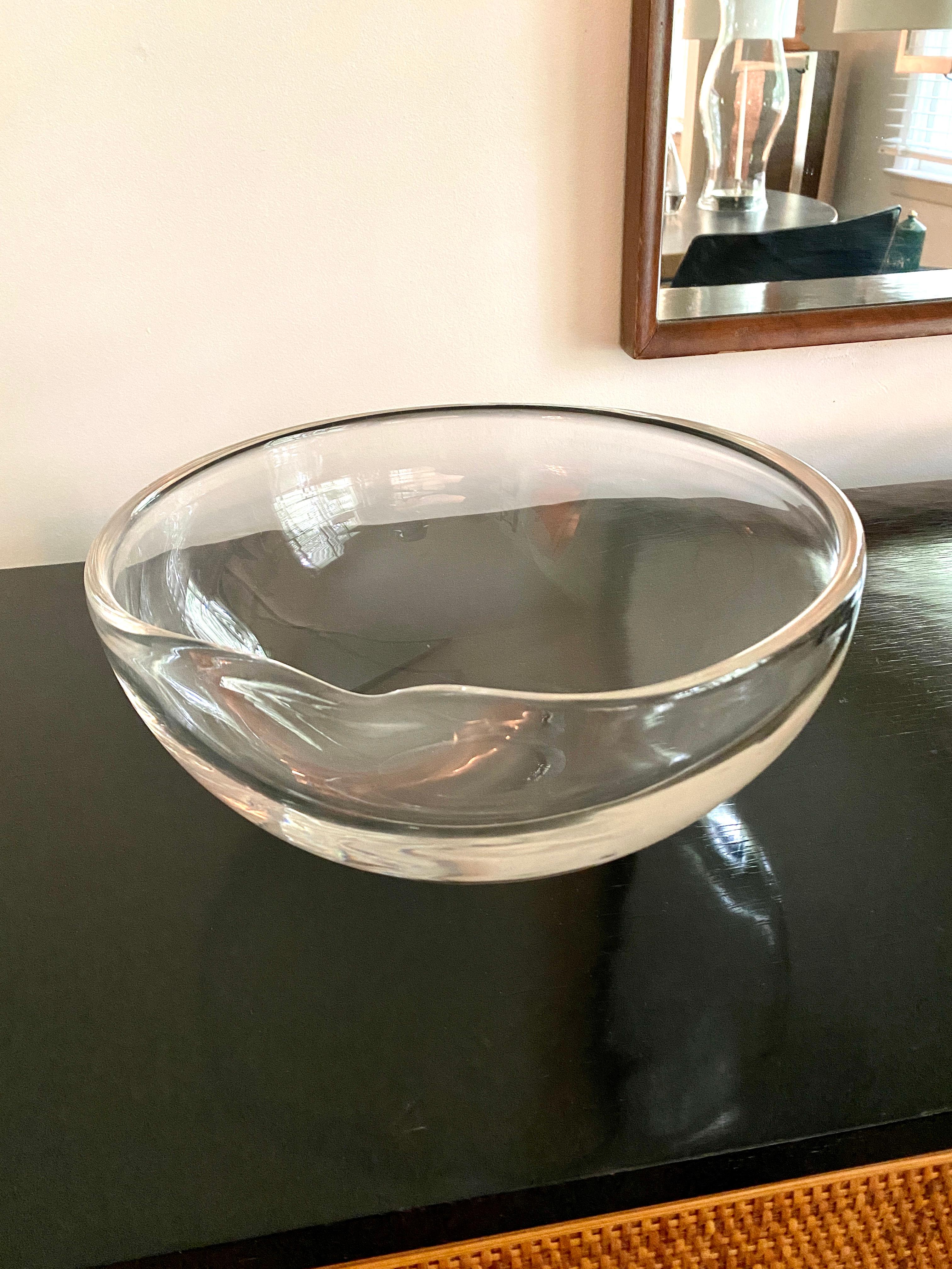 Italian Clear Crystal Tumb Print Bowl Designed by Elsa Peretti for Tiffany For Sale