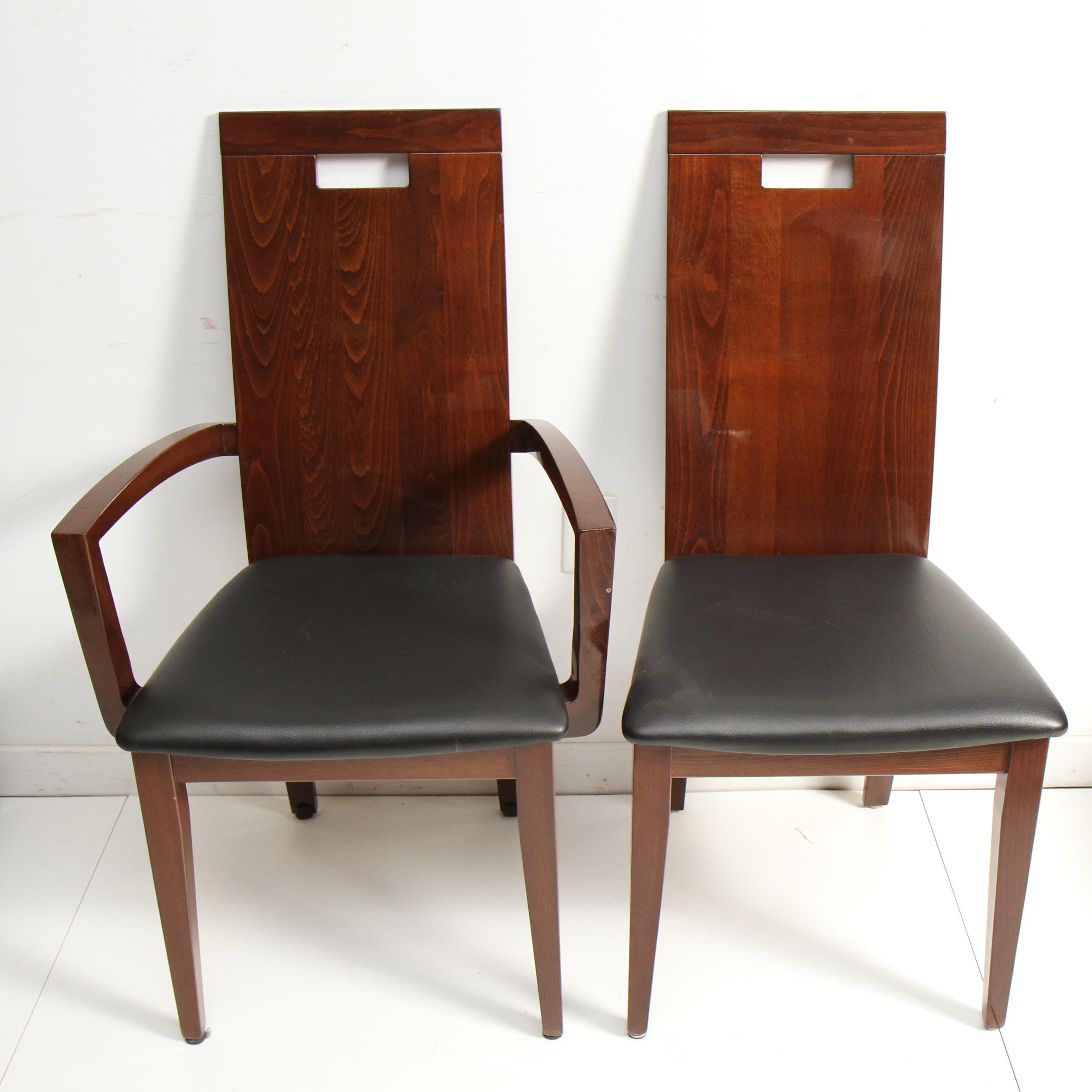 11 Italian High Back Walnut Dining Chairs by Excelsior Designs 1