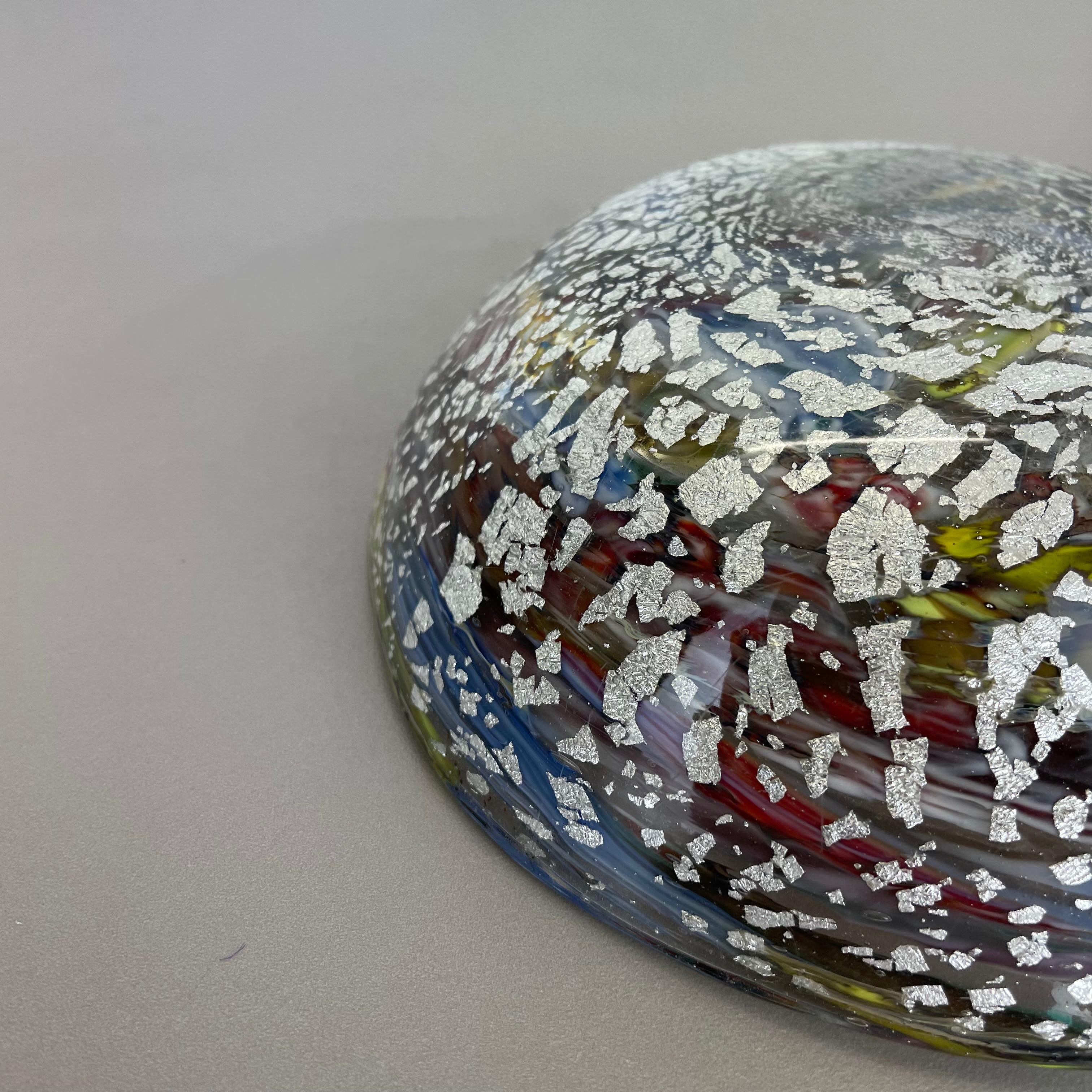 1, 1 kg Murano Glass Bowl silver Flakes Shell Ashtray by Dino Martens Italy 1960s For Sale 11